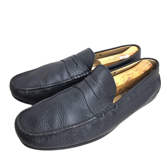 Tod’s Gommino Driving Shoes Black Leather Penny Loafers Slip On - Picture 1 of 11